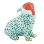 Herend Santa Puppy - Green