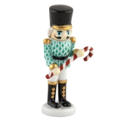 Herend Small Nutcracker w/ Candy Cane Green