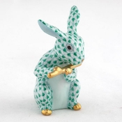 Herend Flute Bunny - Green