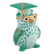 Herend Graduation Owl - Green
