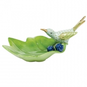 Herend Hummingbird on Leaf - Key Lime