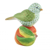 Herend Bird on Peach Key Lime