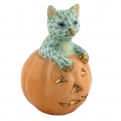 Herend Jack O Lantern Kitty - Key Lime