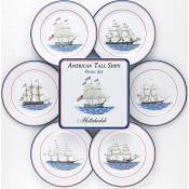 Mottahedeh American Ships Picnic Tin Set/ 4