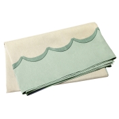 Vietri Tavola Aqua Scalloped Tablecloth - 63 x 102