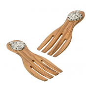 Arte Italica Artichoke Olive Wood Salad Server Set
