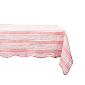 Juliska Cabana Stripe Tablecloth - Coral / 60" x 120"