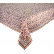 Kim Seybert Majorelle Tablecloth  White / Pink /Orange - 58 x 126