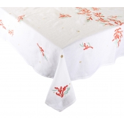 Kim Seybert Coral Spray Tablecloth - 66 x 126