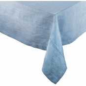 Kim Seybert Chambray  Fringe Tablecloth / Blue - 66 x 126