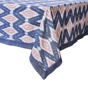 Juliska Ikat Blue/Pink Tablecloth - 60" x 120"