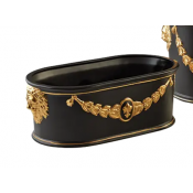 Mottahedeh Black / Gold Oval Cachepot