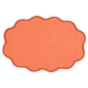 Matouk Scallop Edge Oval Placemat Carnelian/Persimmon - Set of 4