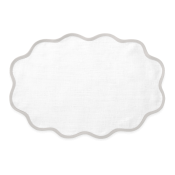 Matouk Scallop Edge Oval Placemat Classic Grey - Set of 4