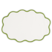 Matouk Scallop Edge Oval Placemat Grass - Set of 4