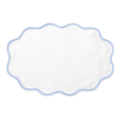 Matouk Scallop Edge Oval Placemat Ice Blue - Set of 4