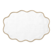 Matouk Scallop Edge Oval Placemat Oat - Set of 4