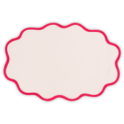 Matouk Scallop Edge Oval Placemat Pink/Azalea - Set of 4