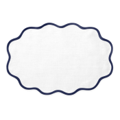 Matouk Scallop Edge Oval Placemat Sapphire - Set of 4
