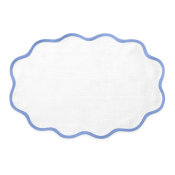 Matouk Scallop Edge Oval Placemat Sky Blue - Set of 4