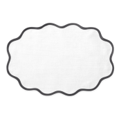 Matouk Scallop Edge Oval Placemat Smoke Grey - Set of 4