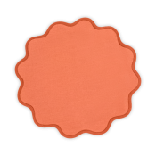 Matouk Scallop Edge Circle Placemat Carnelian/Persimmon - Set 4
