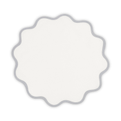 Matouk Scallop Edge Circle Placemat Classic Grey - Set 4