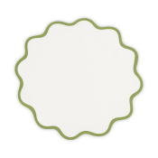 Matouk Scallop Edge Circle Placemat Grass - Set 4