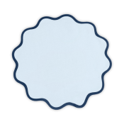 Matouk Scallop Edge Circle Placemat Ice Blue/Navy - Set 4