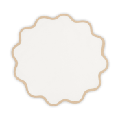 Matouk Scallop Edge Circle Placemat Oat - Set 4
