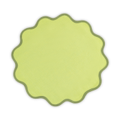Matouk Scallop Edge Circle Placemat Peridot/Grass - Set 4