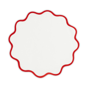 Matouk Scallop Edge Circle Placemat Scarlet - Set 4