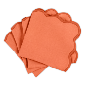 Matouk Scallop Edge Napkin Carnelian/Persimmon - 22" Square - Set of 4
