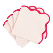Matouk Scallop Edge Napkin Pink/Azalea - 22" Square - Set of 4