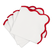 Matouk Scallop Edge Napkin Scarlet - 22" Square - Set of 4