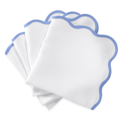 Matouk Scallop Edge Napkin Sky Blue - 22" Square - Set of 4