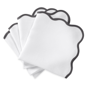 Matouk Scallop Edge Napkin Smoke Grey - 22" Square - Set of 4