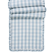 Juliska Gingham Ocean Ruffle Table Runner - 18" x 90"