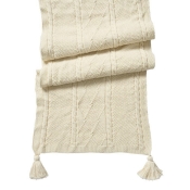 Juliska Berry & Thread Cable Knit Ivory Table Runner - 18" x 108"
