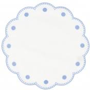 Vietri Tessuti White Round Placemats with Cornflower Blue Dots - Set of 4