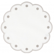 Vietri Tessuti White Round Placemats with Natural Dots - Set of 4