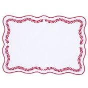 Vietri Tessuti White Rectangular Placemats with Red Ivy - Set of 4