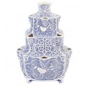 Vietri Uccello Blu Tulipiere - 12.5"