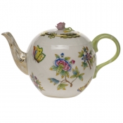 Herend Queen Victoria Tea Pot W/Rose (36 Oz) 5.5"H