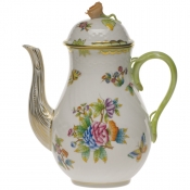 Herend Queen Victoria Coffee Pot W/Rose (36 Oz) 8.5