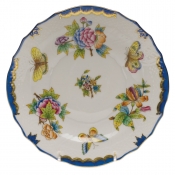 Herend Queen Victoria Blue Border Salad Plate - Blue 7.5"D