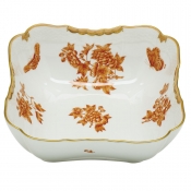 Herend Fortuna Rust Square Salad Bowl - 10"