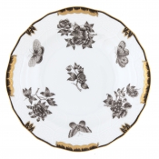 Herend Fortuna Black Dessert Plate - 8.25"