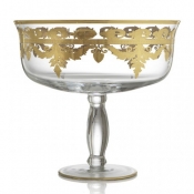 Arte Italica Vetro Gold Tall Footed Compote