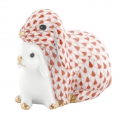 Herend Cuddling Bunnies - Rust